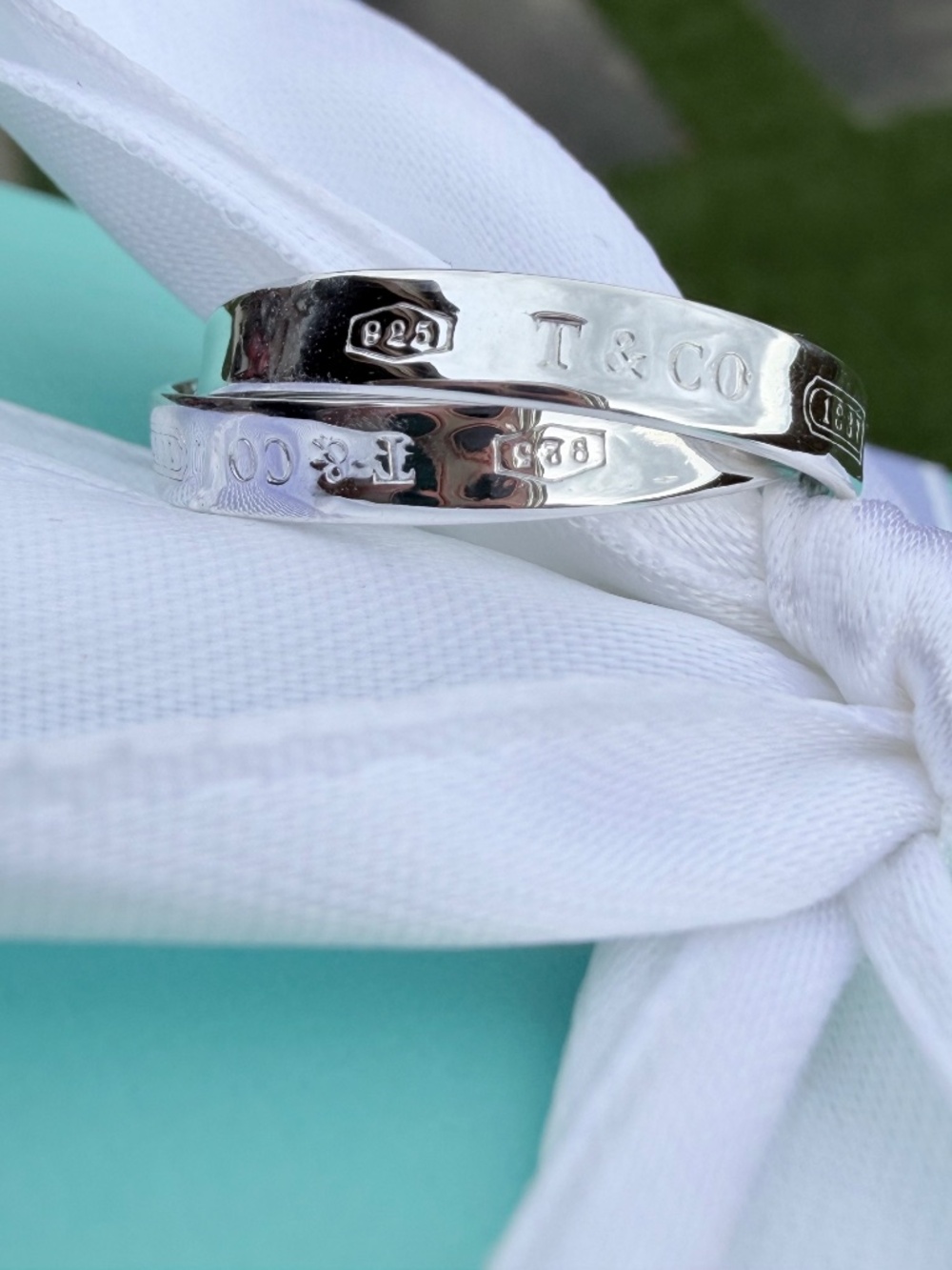 Tiffany & Co 1837 Interlocking Circles Ring in Silver, Sz 7